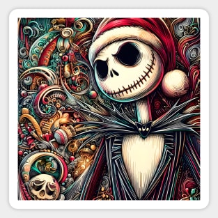 Elevate Your Holidays: Unique Jack Skellington Christmas Art for a Whimsical Celebration! Magnet